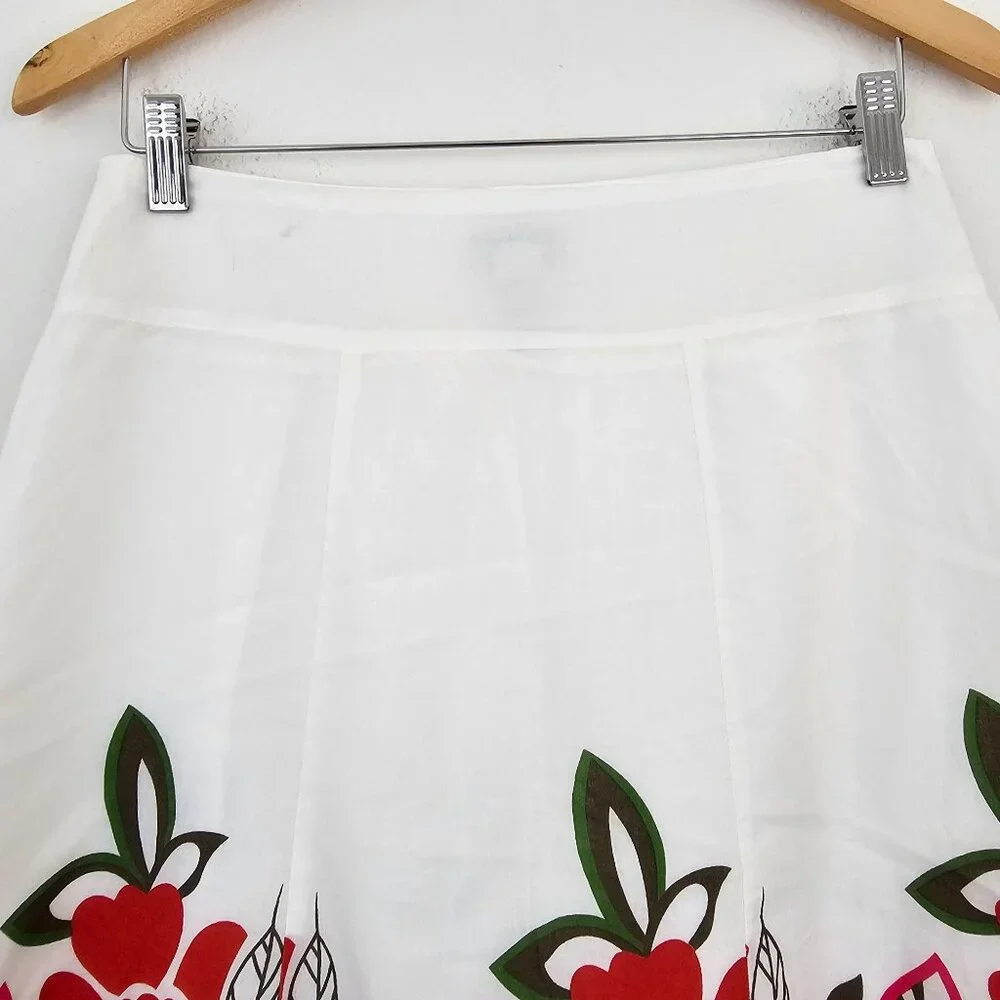 Floral Print Colorful Cotton Skirt Womens Sz S Lined Bohemian Mood Day Nigth